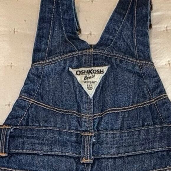 Oshkosh B'gosh Fleece Lined Overalls Boys/Girls 6M | Blue Navy Polka Dots - Picture 4 of 8